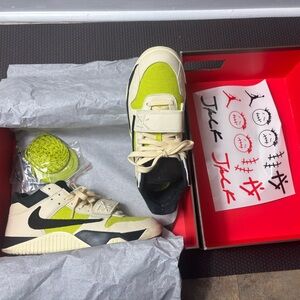 Nike Men’s Athletic Shoes in Cream, Black, Lime Green